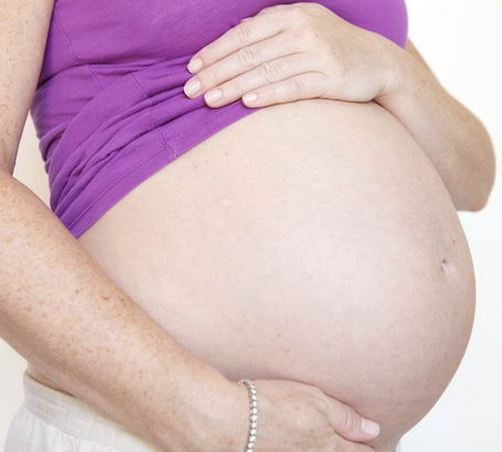 A pregnant woman expecting a
baby at full term