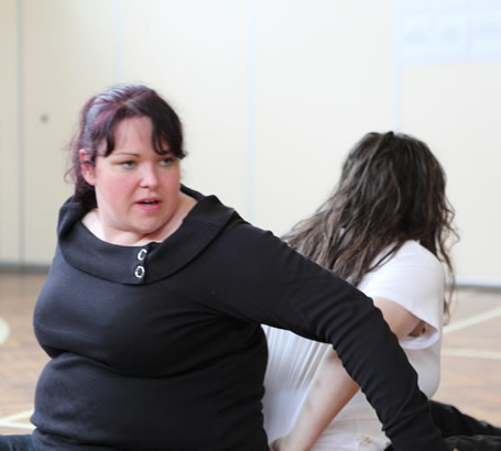 A girl participating in a Sherborne developmental
movement session