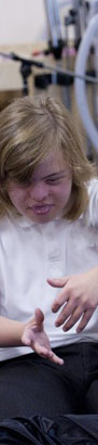 A boy participates in an oral
                  skills class