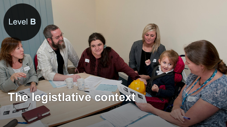 A girl with her parents, teachers
and carers take part in a review meeting