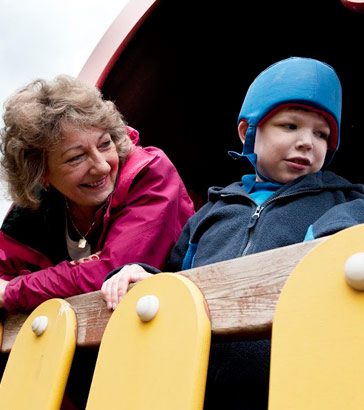 Little boy with teacher