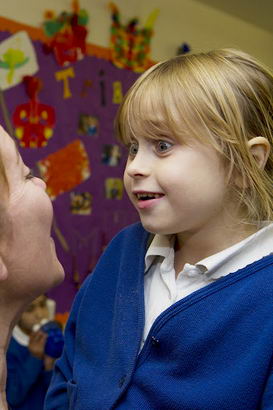 Roisin with her teacher