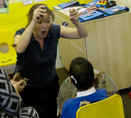 Teacher interacting with child