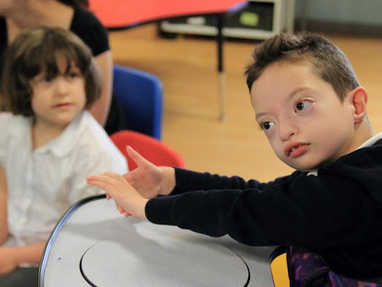 Boy in a specialised chair