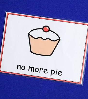 'no more pie' card