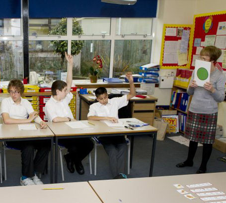 Children raising their hand