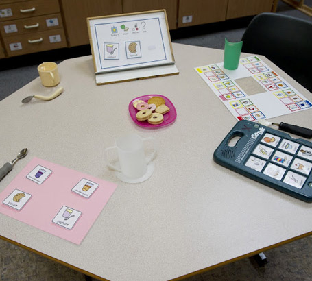 Table with communication devices