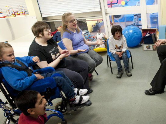 Children listening.