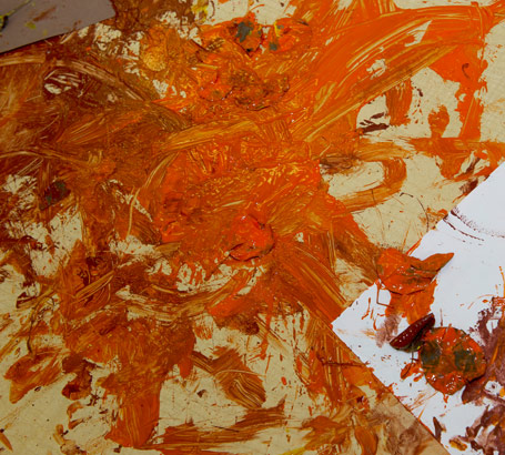 A Pollock-esque oil painting by
a child with SLD