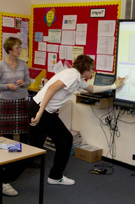 female teacher with small group