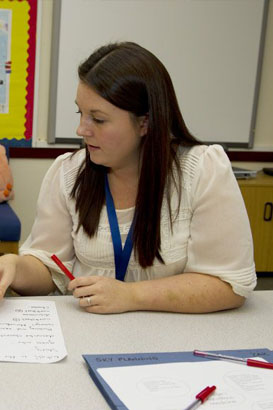 two teachers make a plan using a computertwo
teachers make a plan using a computer