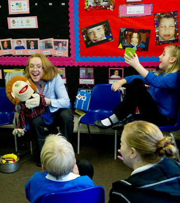 class doing Circle Time