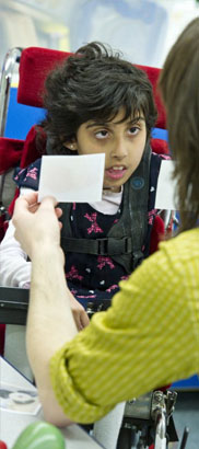 Girl playing with a toy