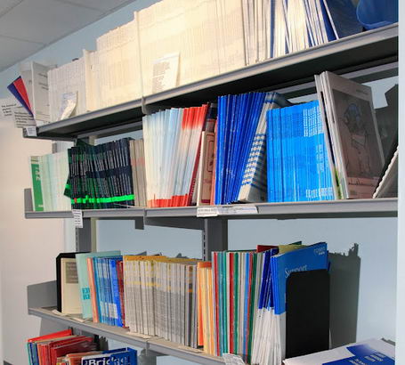 Shelves of journals