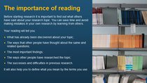 Reading around your subject